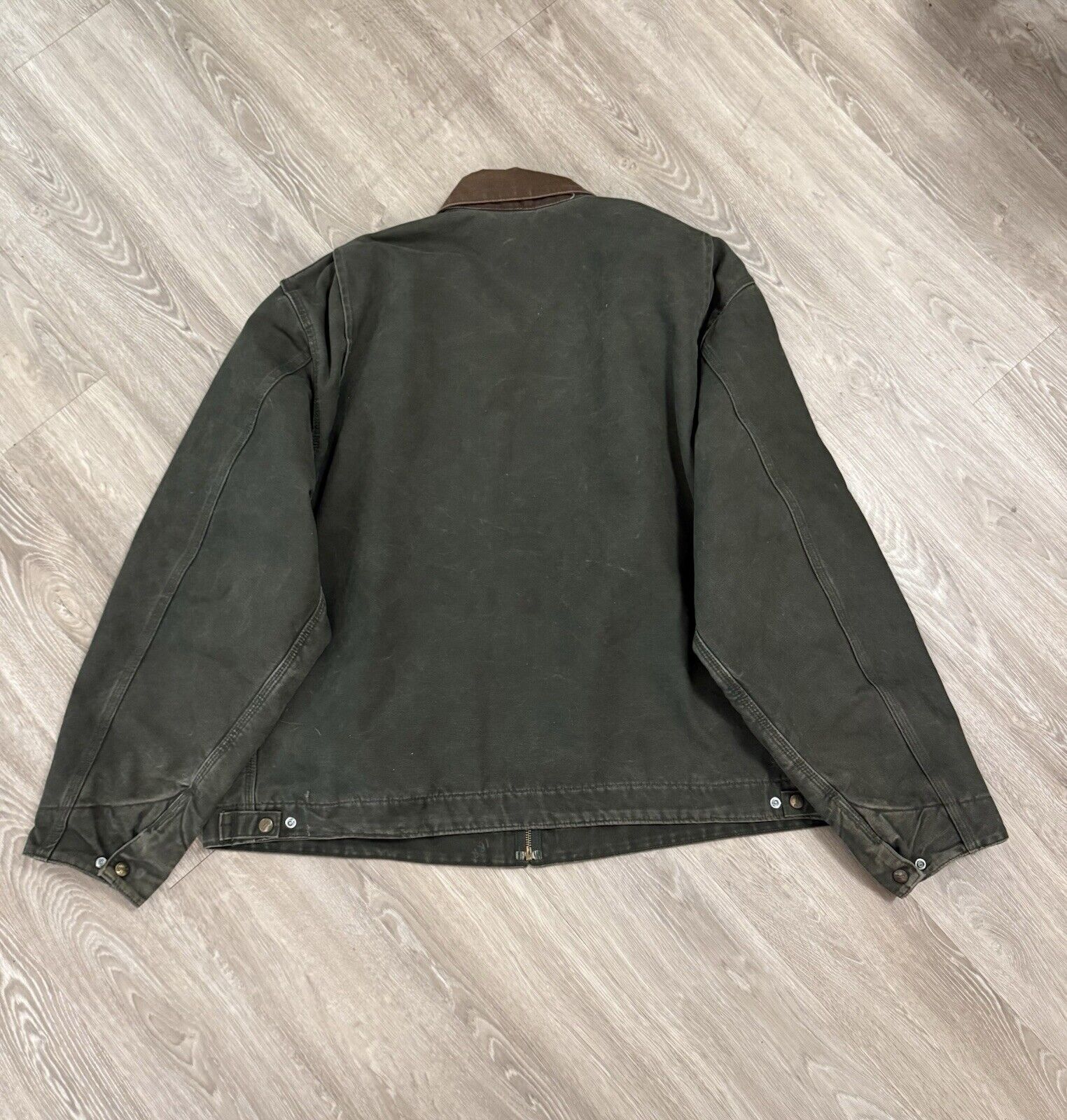 Vintage Carhartt J97 MOS Green Detroit Jacket – Rugged Style, 2XL USA-Made Treasure!