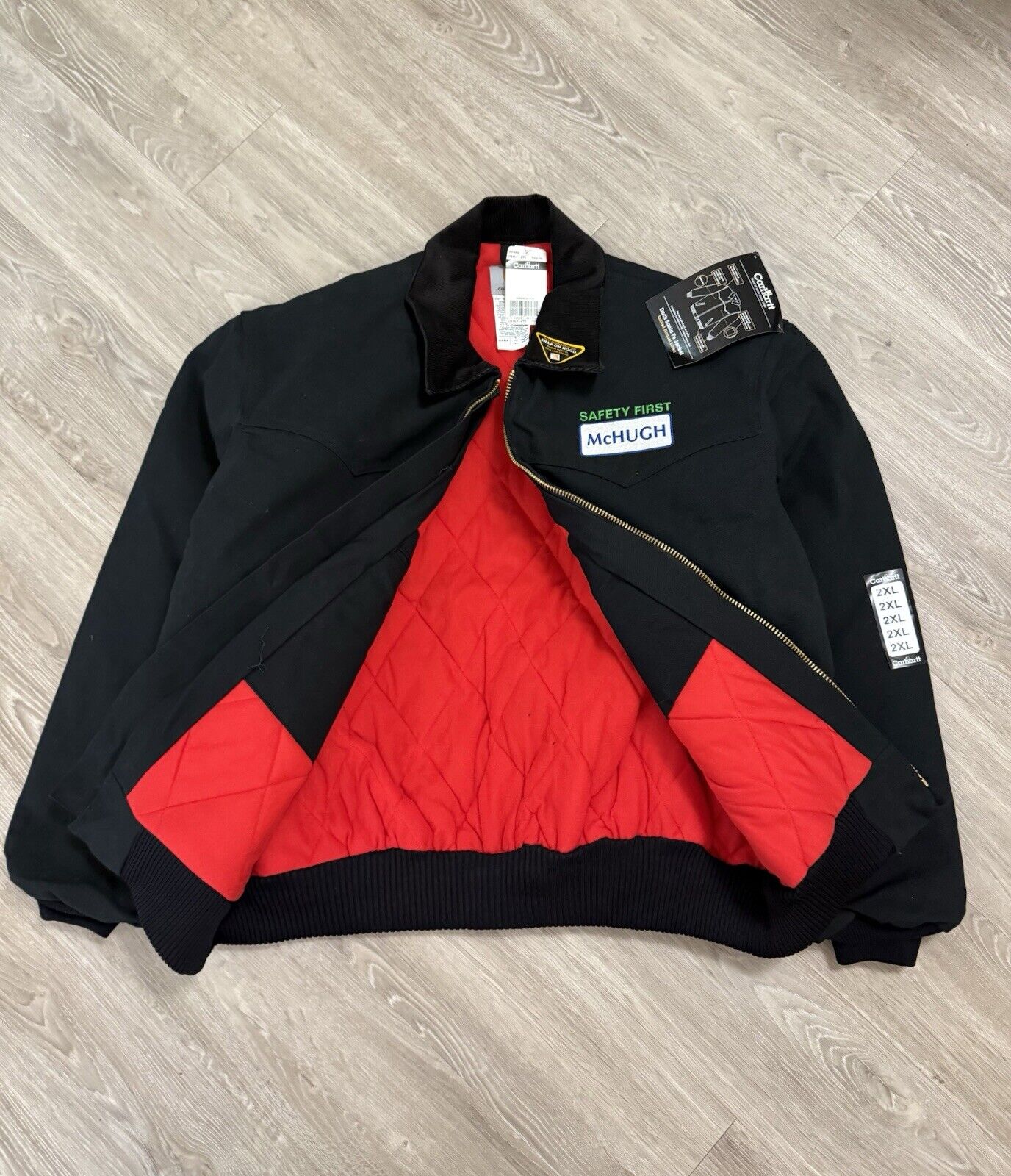 Vintage Deadstock Carhartt Santa Fe J13 Bomber Jacket – 2XL Black Canvas, Rare 90s Find!