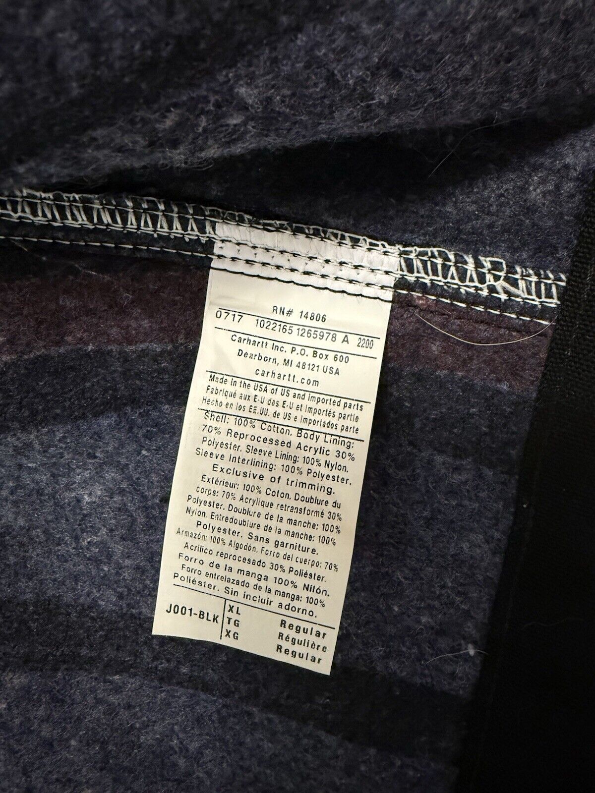 Vintage Carhartt J001 Black Duck Detroit Jacket – XL USA-Made Icon with Blanket Lining!