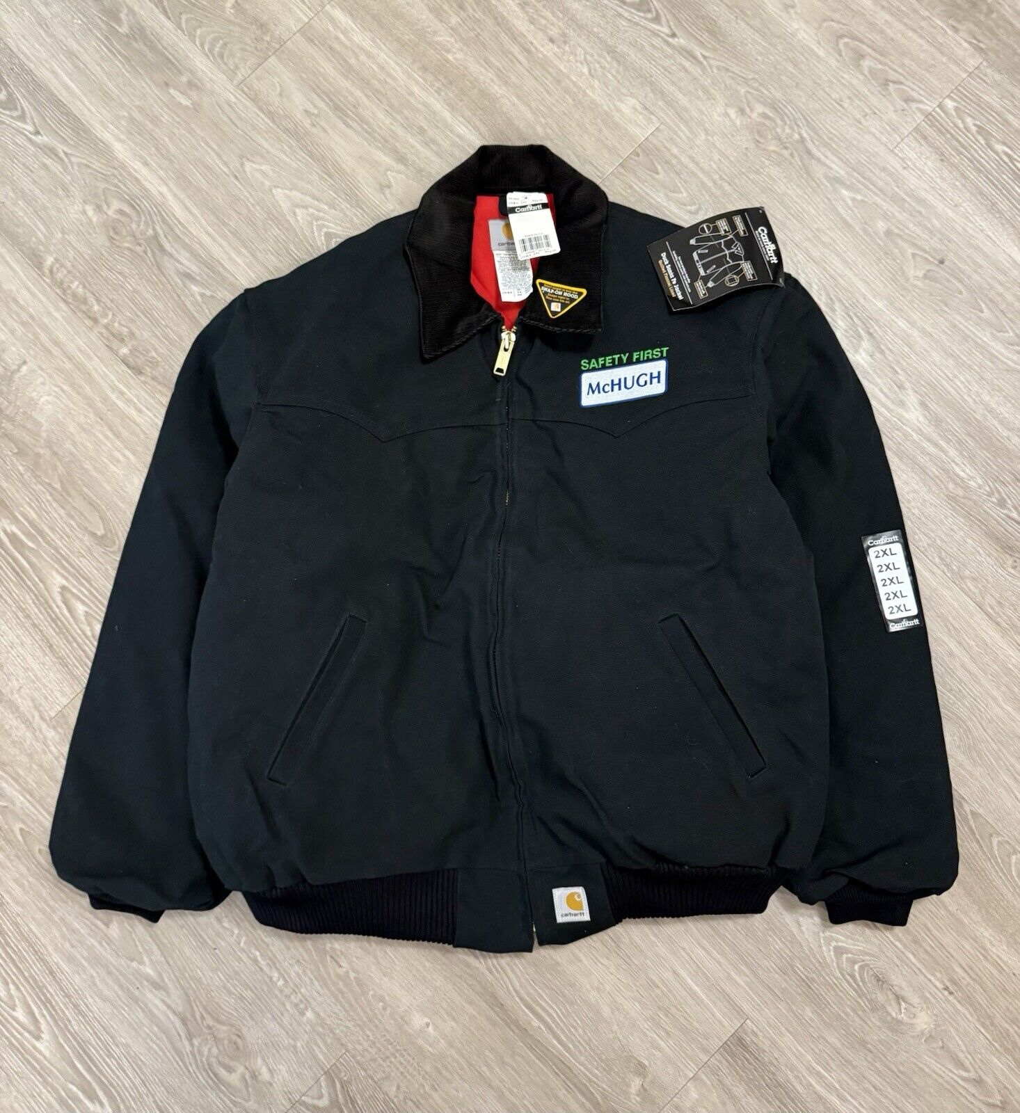 Vintage Deadstock Carhartt Santa Fe J13 Bomber Jacket – 2XL Black Canvas, Rare 90s Find!