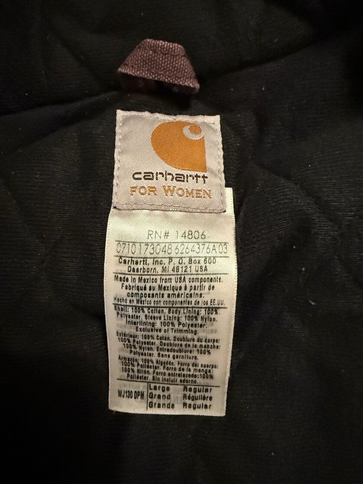 Vintage Carhartt WJ130 Hooded Bomber Jacket – Medium Plum Cotton Classic!