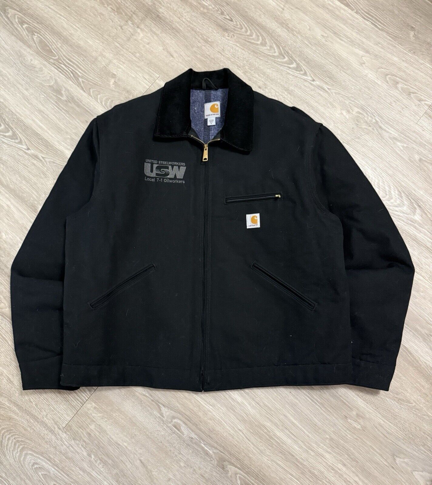 Vintage Carhartt J001 Black Duck Detroit Jacket – XL USA-Made Icon with Blanket Lining!