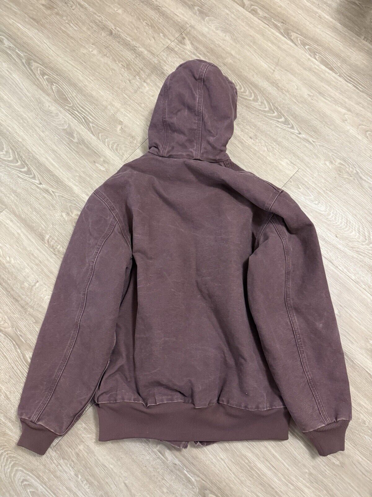 Vintage Carhartt WJ130 Hooded Bomber Jacket – Medium Plum Cotton Classic!
